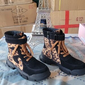 Leopard Print and Black Boots